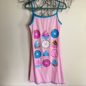 🎈🎈🎈Adorable small cupcakes donut tank dress nightgown pink and blue🎈🎈🎈